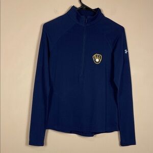Under Armour HeatGear Women’s MLB Milwaukee Brewers Blue Half-Zip Pullover Shirt